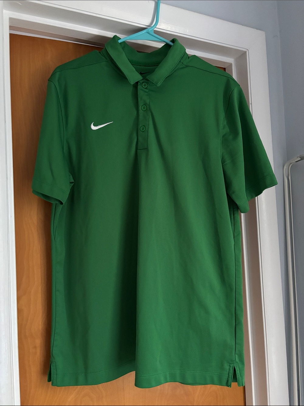 Nike Green Polo Shirt with White SwooshGreen Nike Polo